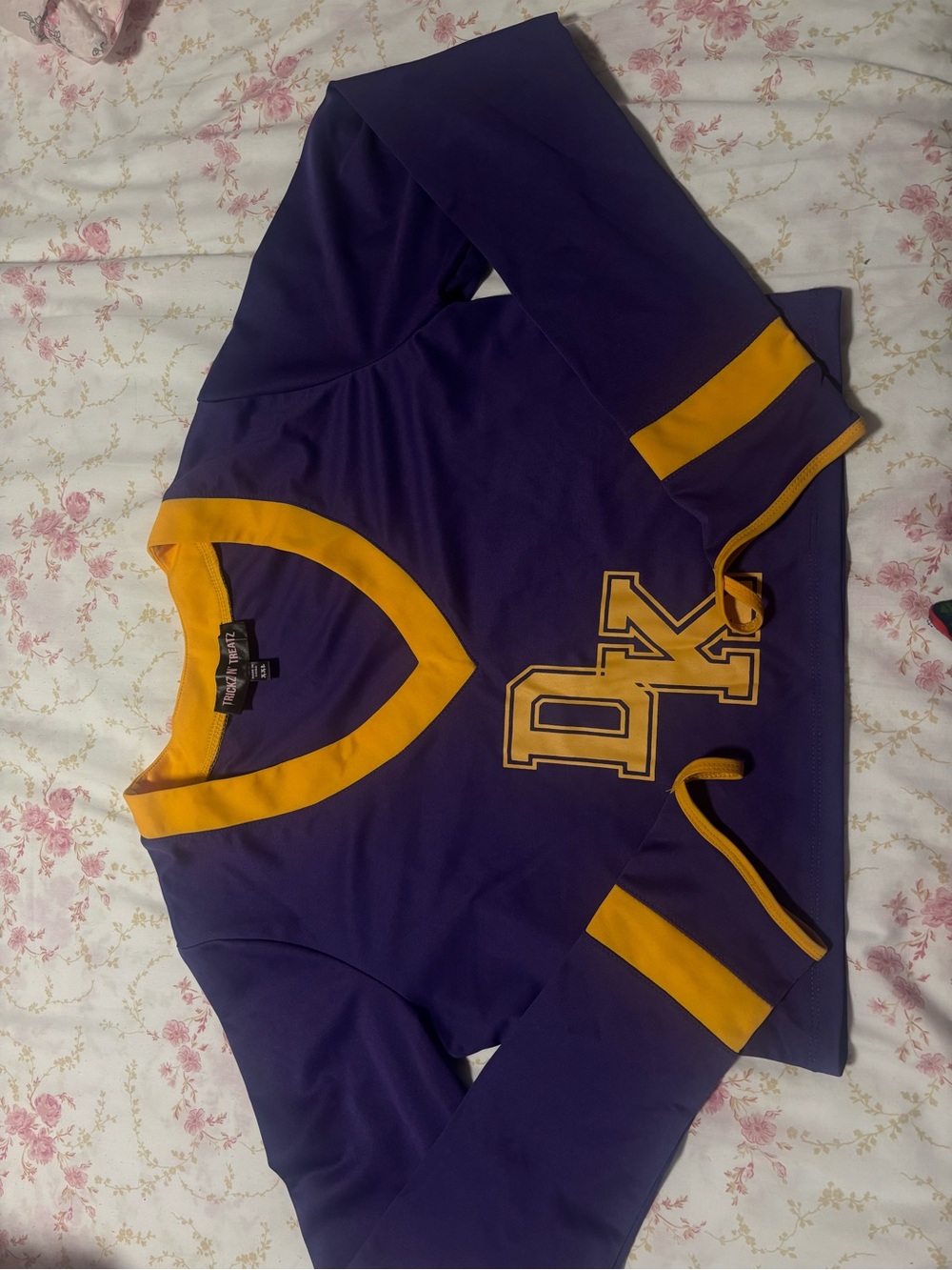 Dolls Kill Purple and Gold V-Neck Pullover Hoodie